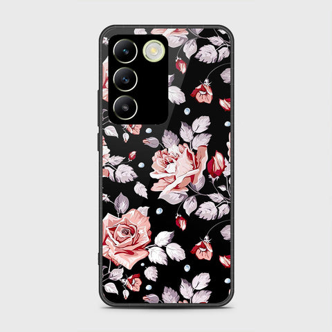 Vivo V30 Lite 4G Cover- Floral Series - HQ Ultra Shine Premium Infinity Glass Soft Silicon Borders Case