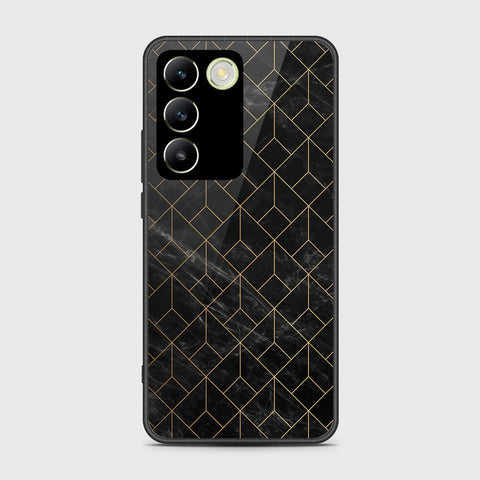 Vivo V30 Lite 4G Cover- Black Marble Series - HQ Ultra Shine Premium Infinity Glass Soft Silicon Borders Case