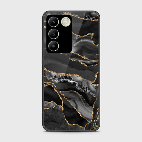 Vivo V30 Lite 4G Cover- Black Marble Series - HQ Ultra Shine Premium Infinity Glass Soft Silicon Borders Case