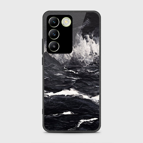 Vivo Y100 4G Cover- Black Marble Series - HQ Ultra Shine Premium Infinity Glass Soft Silicon Borders Case