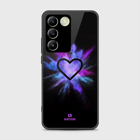 Vivo V30 Lite 4G Cover- Onation Heart Series - HQ Ultra Shine Premium Infinity Glass Soft Silicon Borders Case