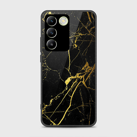 Vivo Y100 4G Cover- Black Marble Series - HQ Ultra Shine Premium Infinity Glass Soft Silicon Borders Case