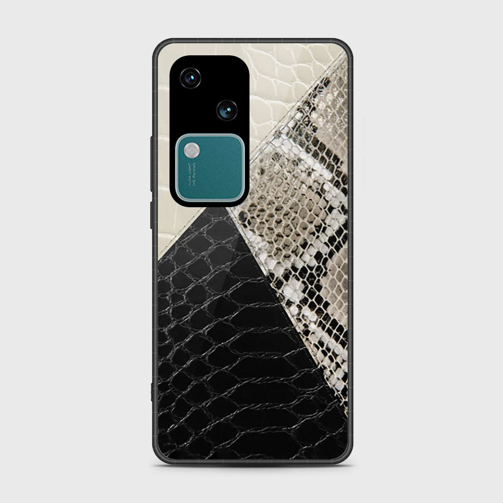 Vivo V30 Cover- Printed Skins Series - HQ Ultra Shine Premium Infinity Glass Soft Silicon Borders Case