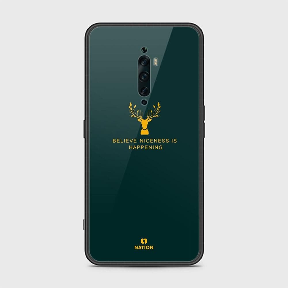 Oppo Reno 2z Cover - Nice Series - D410 - HQ Ultra Shine Premium Infinity Glass Soft Silicon Borders Case ( Fast Delivery )