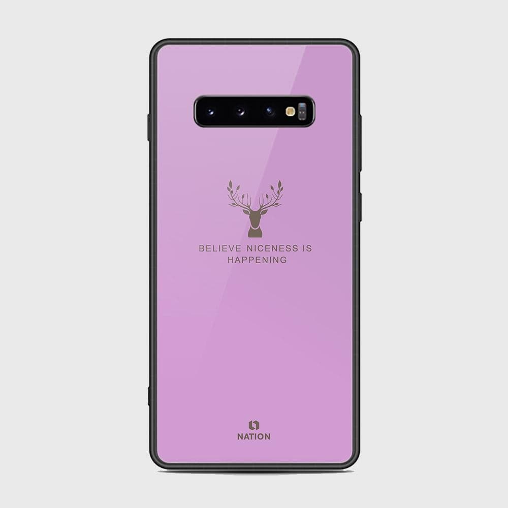 Samsung Galaxy S10 Plus Cover - Nice Series - D6 - HQ Ultra Shine Premium Infinity Glass Soft Silicon Borders Case ( Fast Deliver )