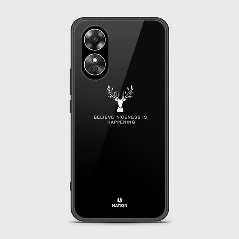 Oppo A17 Cover- Nice Series - HQ Ultra Shine Premium Infinity Glass Soft Silicon Borders Case (Fast Delivery)