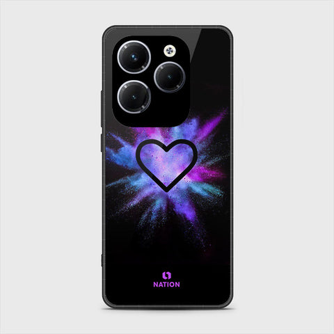 Infinix Hot 40 Cover- Onation Heart Series - HQ Ultra Shine Premium Infinity Glass Soft Silicon Borders Case