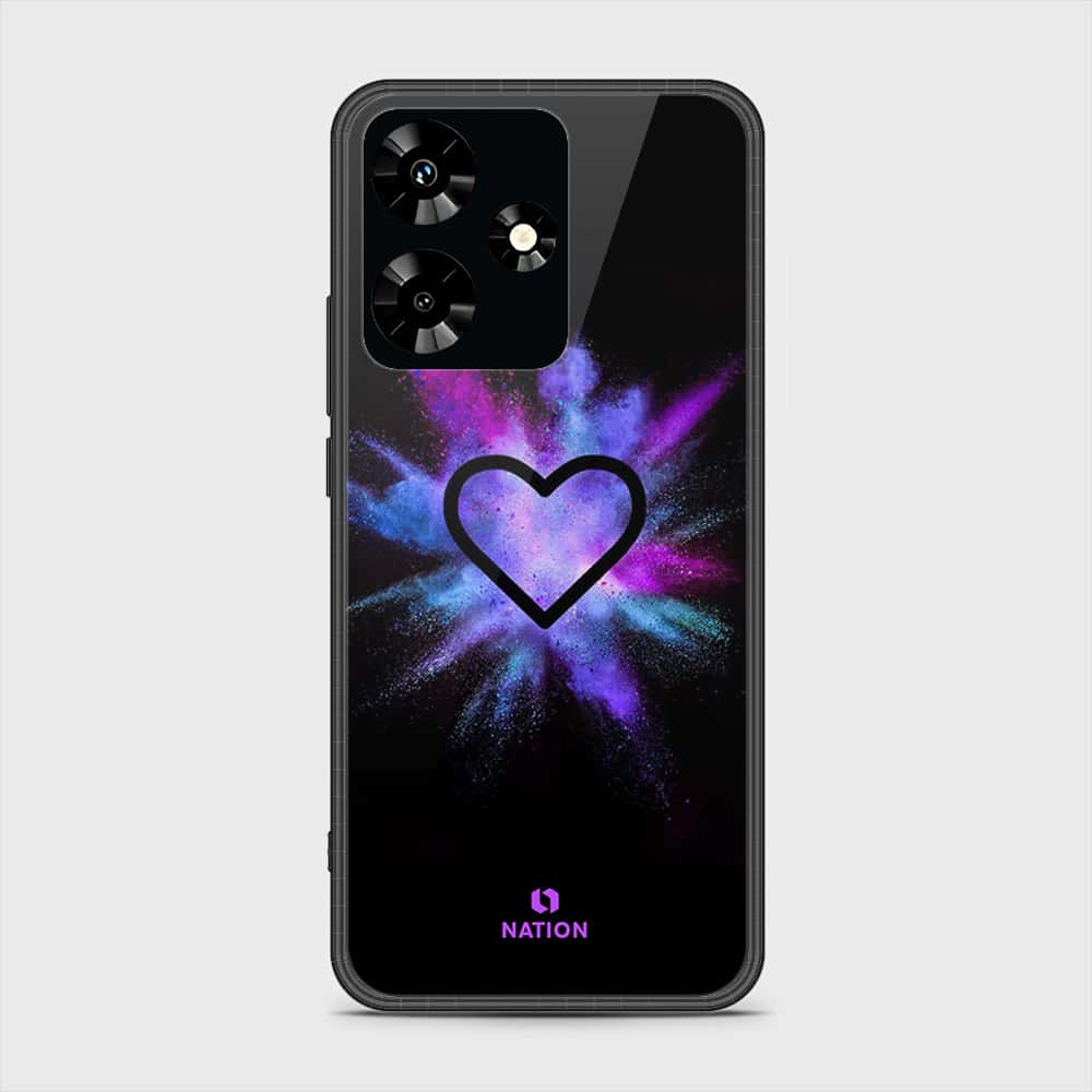 Infinix Hot 30 Cover- Onation Heart Series - HQ Ultra Shine Premium Infinity Glass Soft Silicon Borders Case (Fast Delivery) (SU)