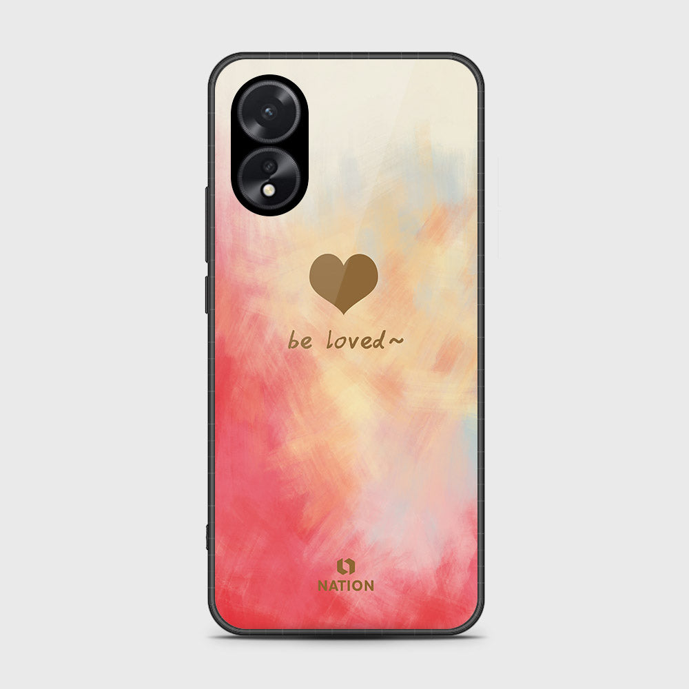 Oppo A18 Cover- Onation Heart Series - HQ Ultra Shine Premium Infinity Glass Soft Silicon Borders Case