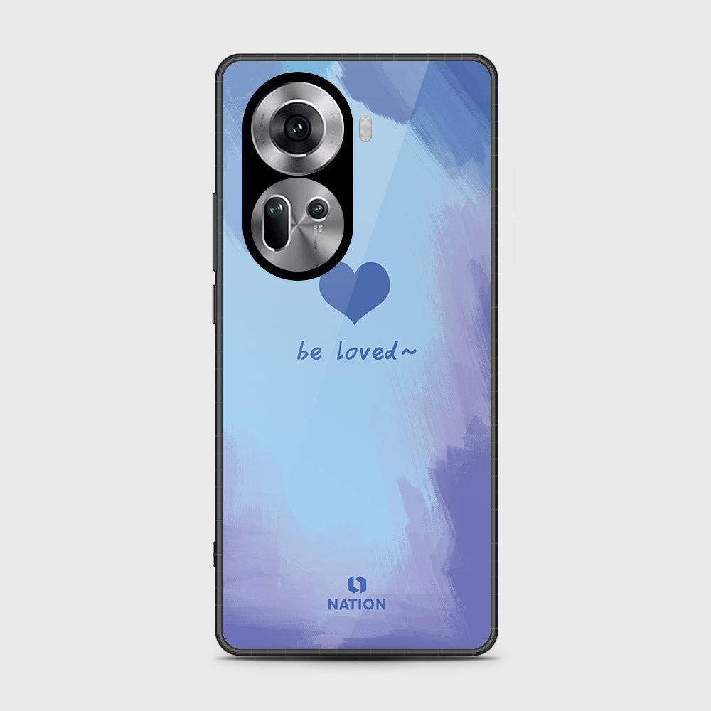 Oppo Reno 11 5G Cover- Onation Heart Series - HQ Ultra Shine Premium Infinity Glass Soft Silicon Borders Case (Fast Delivery))