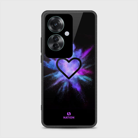 Oppo Reno 11F 5G Cover- Onation Heart Series - HQ Ultra Shine Premium Infinity Glass Soft Silicon Borders Case