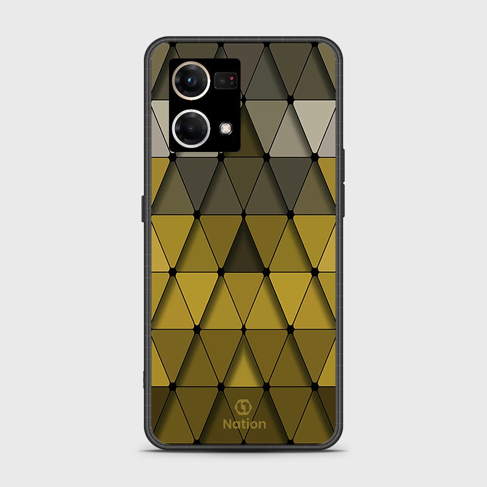 Oppo Reno 7 4G Cover - ONation Pyramid Series - HQ Ultra Shine Premium Infinity Glass Soft Silicon Borders Case