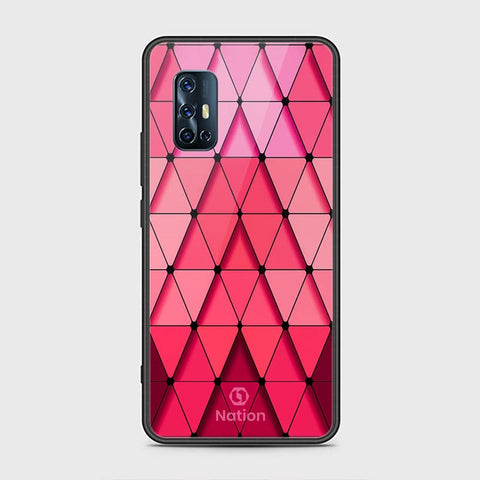 Vivo V17 Cover - ONation Pyramid Series - D11 - HQ Ultra Shine Premium Infinity Glass Soft Silicon Borders Case ( Fast Delivery )