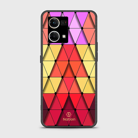 Oppo Reno 7 4G Cover - ONation Pyramid Series - HQ Ultra Shine Premium Infinity Glass Soft Silicon Borders Case