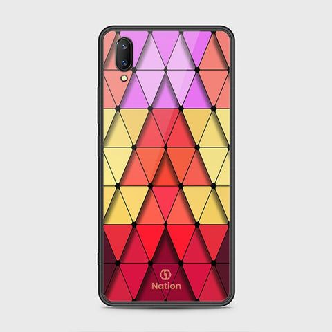 Vivo V11 Cover - ONation Pyramid Series - HQ Ultra Shine Premium Infinity Glass Soft Silicon Borders Case