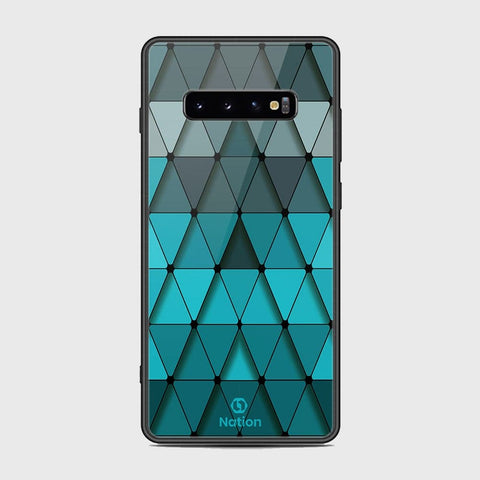 Samsung Galaxy S10 Plus Cover - Design 58 - Onation Pyramid Series - HQ Ultra Shine Premium Infinity Glass Soft Silicon Borders Case (Fast Delivery)