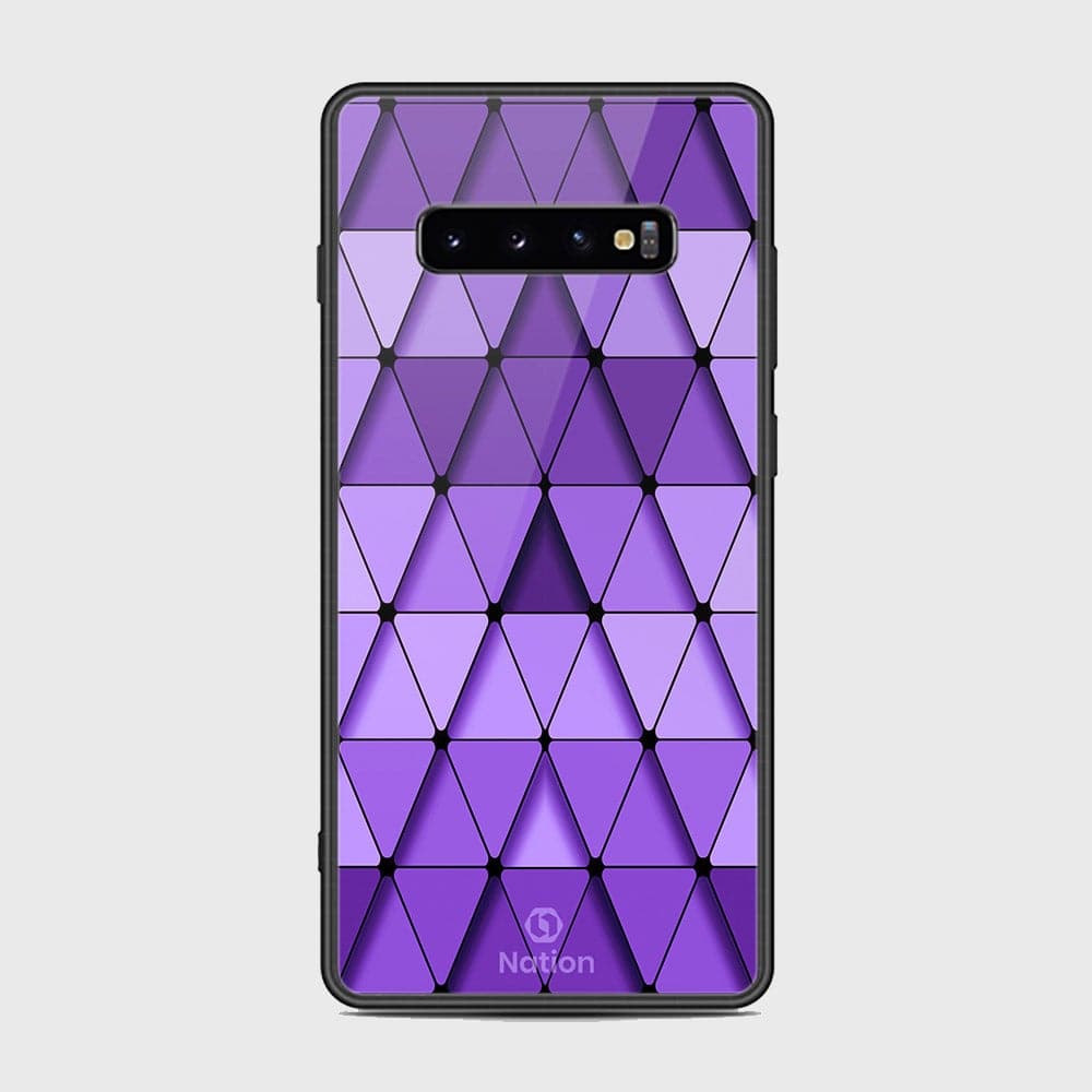 Samsung Galaxy S10 Plus Cover - Onation Pyramid Series - HQ Ultra Shine Premium Infinity Glass Soft Silicon Borders Case (Fast Delivery)