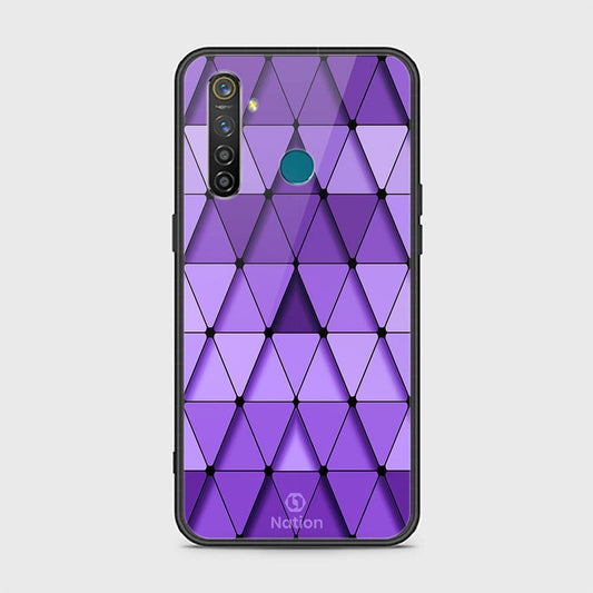 Realme 5 Pro Cover - ONation Pyramid Series -  D11 - HQ Ultra Shine Premium Infinity Glass Soft Silicon Borders Case ( Fast Delivery )