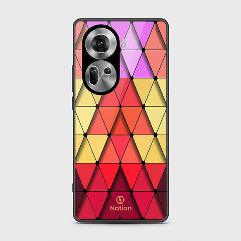 Oppo Reno 11 5G Cover- Onation Pyramid Series - HQ Ultra Shine Premium Infinity Glass Soft Silicon Borders Case