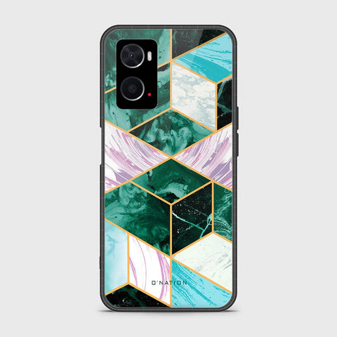 Oppo A96 4G Cover - O'Nation Shades of Marble Series - HQ Ultra Shine Premium Infinity Glass Soft Silicon Borders Case