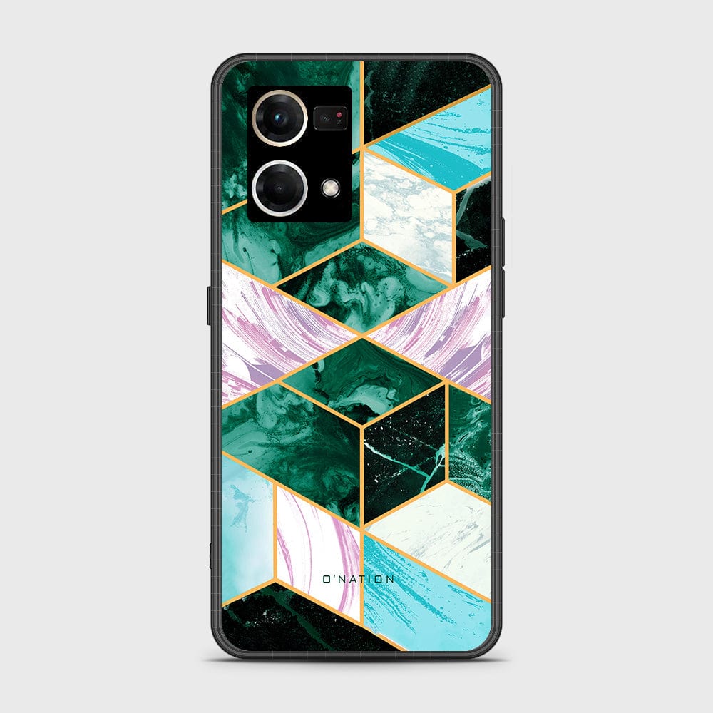 Oppo Reno 7 4G Cover - O'Nation Shades of Marble Series - HQ Ultra Shine Premium Infinity Glass Soft Silicon Borders Case