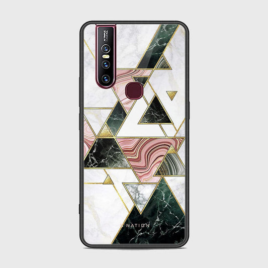 Vivo V15 Cover - O'Nation Shades of Marble Series - D10 - HQ Ultra Shine Premium Infinity Glass Soft Silicon Borders Case ( Fast Delivery )