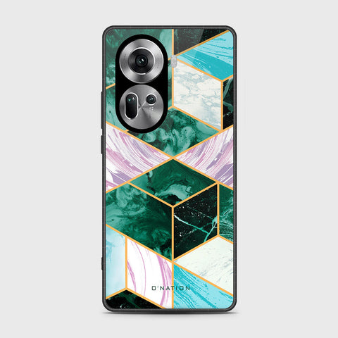 Oppo Reno 11 5G Cover- O'Nation Shades of Marble Series - HQ Ultra Shine Premium Infinity Glass Soft Silicon Borders Case