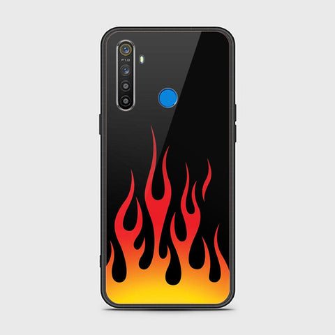 Realme 5 Cover - Stellar Series - D25 - HQ Ultra Shine Premium Infinity Glass Soft Silicon Borders Case ( Fast Delivery )