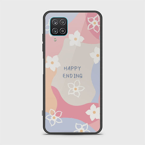 Samsung Galaxy A12 Cover - Happy Series - D4 - HQ Ultra Shine Premium Infinity Glass Soft Silicon Borders Case ( Fast Delivery )