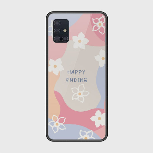 Samsung Galaxy A51 Cover - Happy Series - HQ Ultra Shine Premium Infinity Glass Soft Silicon Borders Case (Fast Delivery)