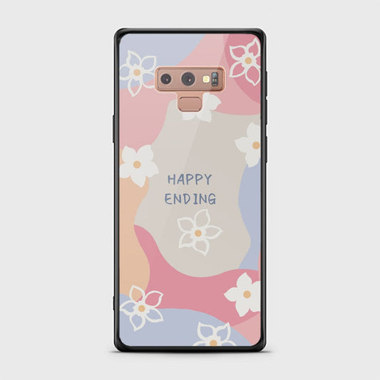 Samsung Galaxy Note 9 Cover - Happy Series - HQ Ultra Shine Premium Infinity Glass Soft Silicon Borders Case ( Fast Delivery )