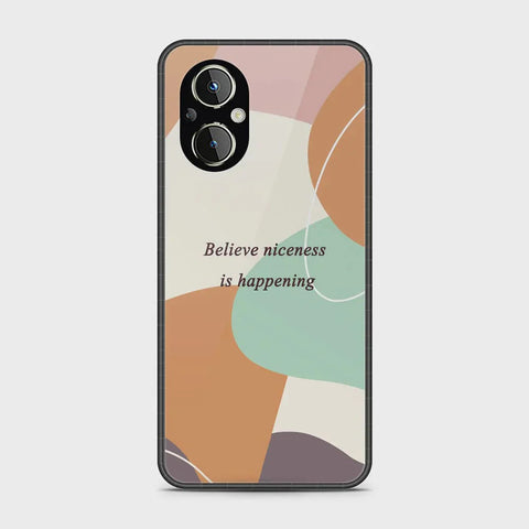 Oppo Reno 7 Lite Cover - Happy Series - HQ Ultra Shine Premium Infinity Glass Soft Silicon Borders Case (Fast Delivery)