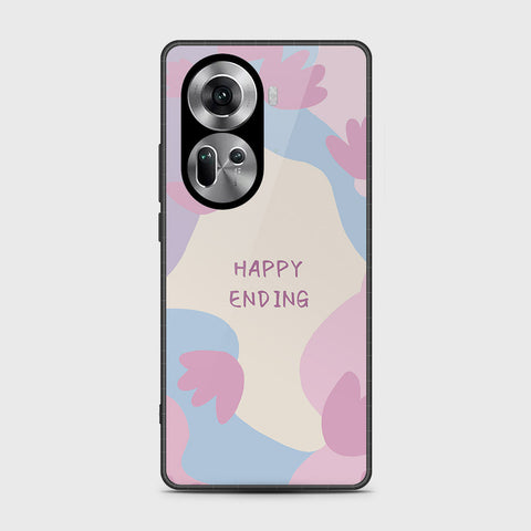 Oppo Reno 11 5G Cover- Happy Series - HQ Ultra Shine Premium Infinity Glass Soft Silicon Borders Case