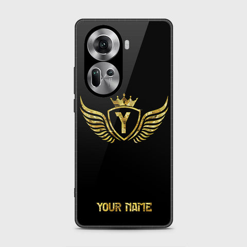 Oppo Reno 11 5G Cover- Gold Series - HQ Ultra Shine Premium Infinity Glass Soft Silicon Borders Case