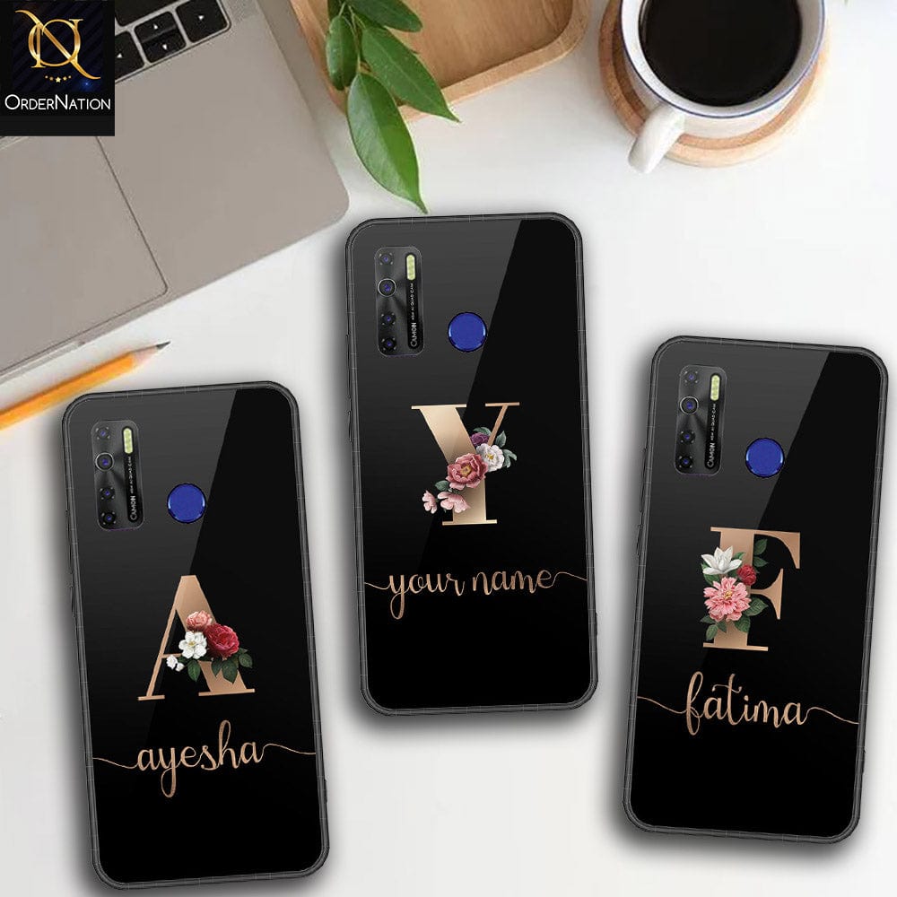 Tecno Spark 5 Cover - Personalized Alphabet Series Series - HQ Ultra Shine Premium Infinity Glass Soft Silicon Borders Case