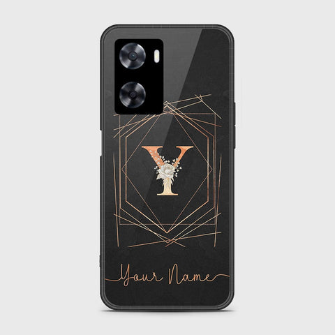 Oppo A77s Cover - Personalized Alphabet Series Series - HQ Ultra Shine Premium Infinity Glass Soft Silicon Borders Case