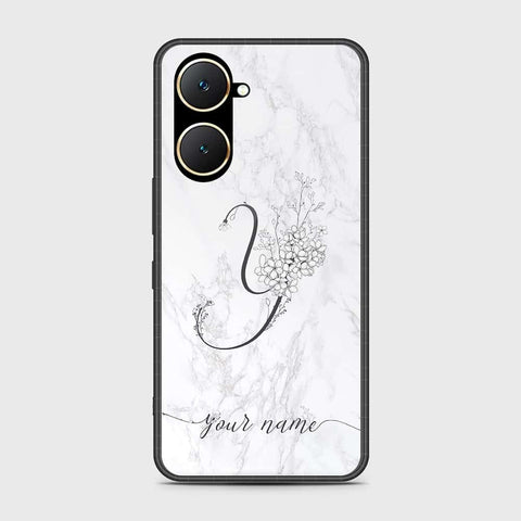 Vivo Y03 Cover- Personalized Alphabet Series - HQ Ultra Shine Premium Infinity Glass Soft Silicon Borders Case