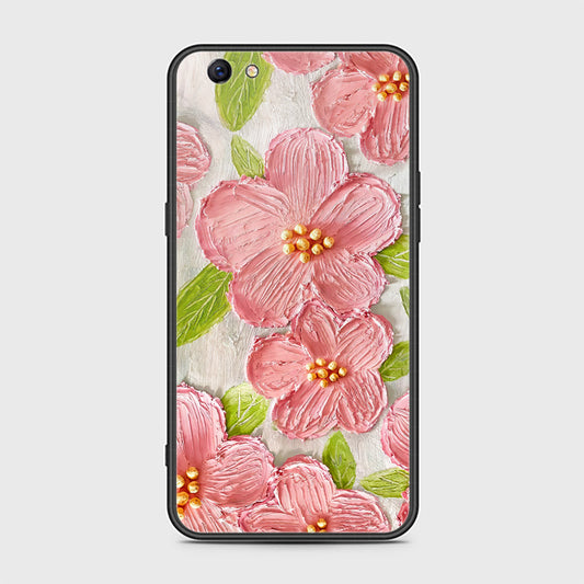 Oppo F3 Plus Cover - Floral Series - Design 9 - Pink & Green - HQ Ultra Shine Premium Infinity Glass Soft Silicon Borders Case