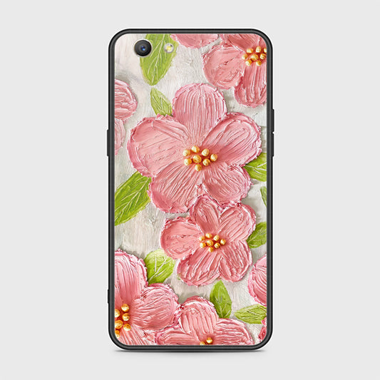 Oppo F1S Cover - Floral Series - Design 9 - Pink & Green - HQ Ultra Shine Premium Infinity Glass Soft Silicon Borders Case