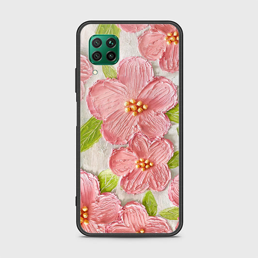 Huawei Nova 7i Cover - Floral Series - Design 9 - Pink & Green - HQ Ultra Shine Premium Infinity Glass Soft Silicon Borders Case