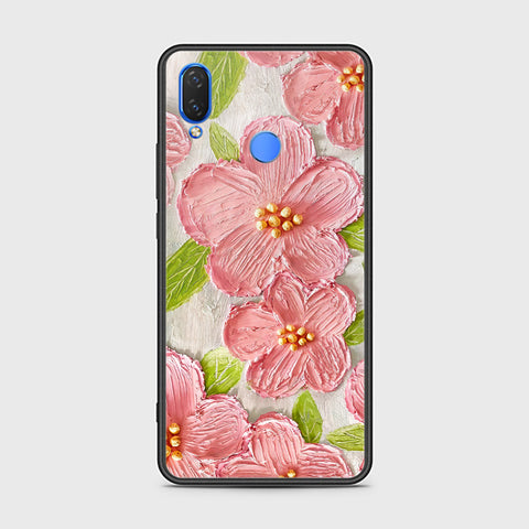 Huawei Honor 8C Cover - Floral Series - Design 9 - Pink & Green - HQ Ultra Shine Premium Infinity Glass Soft Silicon Borders Case