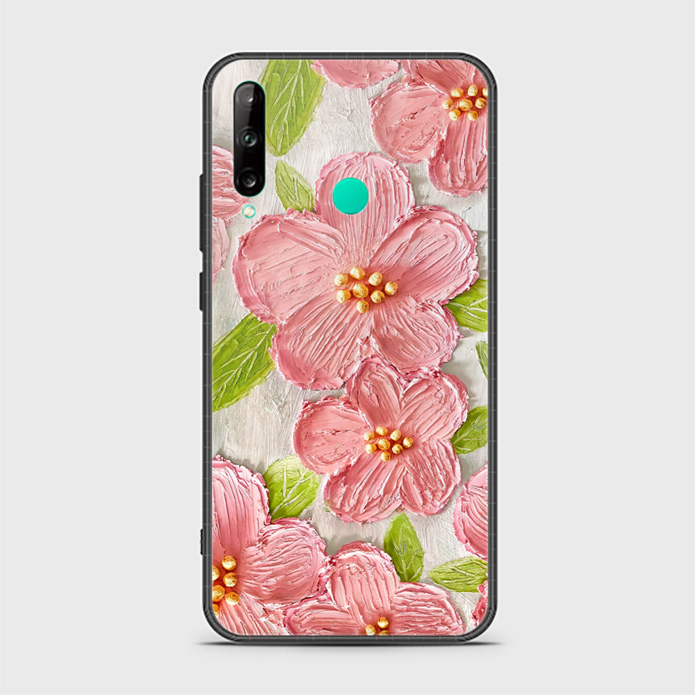 Huawei P40 Lite E Cover - Floral Series - Design 9 - Pink & Green - HQ Ultra Shine Premium Infinity Glass Soft Silicon Borders Case