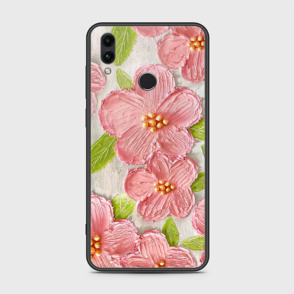 Huawei Honor 10 Lite Cover - Floral Series - Design 9 - Pink & Green - HQ Ultra Shine Premium Infinity Glass Soft Silicon Borders Case