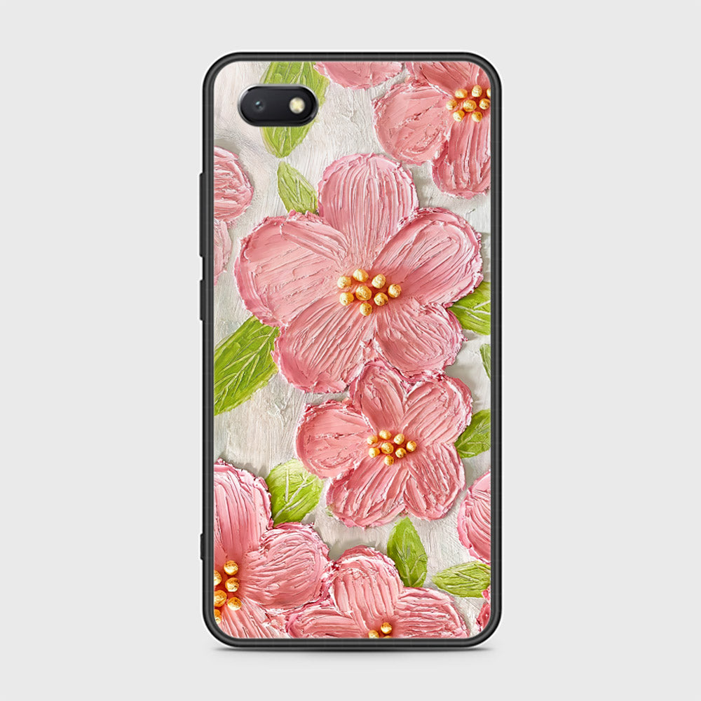 Y5 2018 Cover - Floral Series - Design 9 - Pink & Green - HQ Ultra Shine Premium Infinity Glass Soft Silicon Borders Case