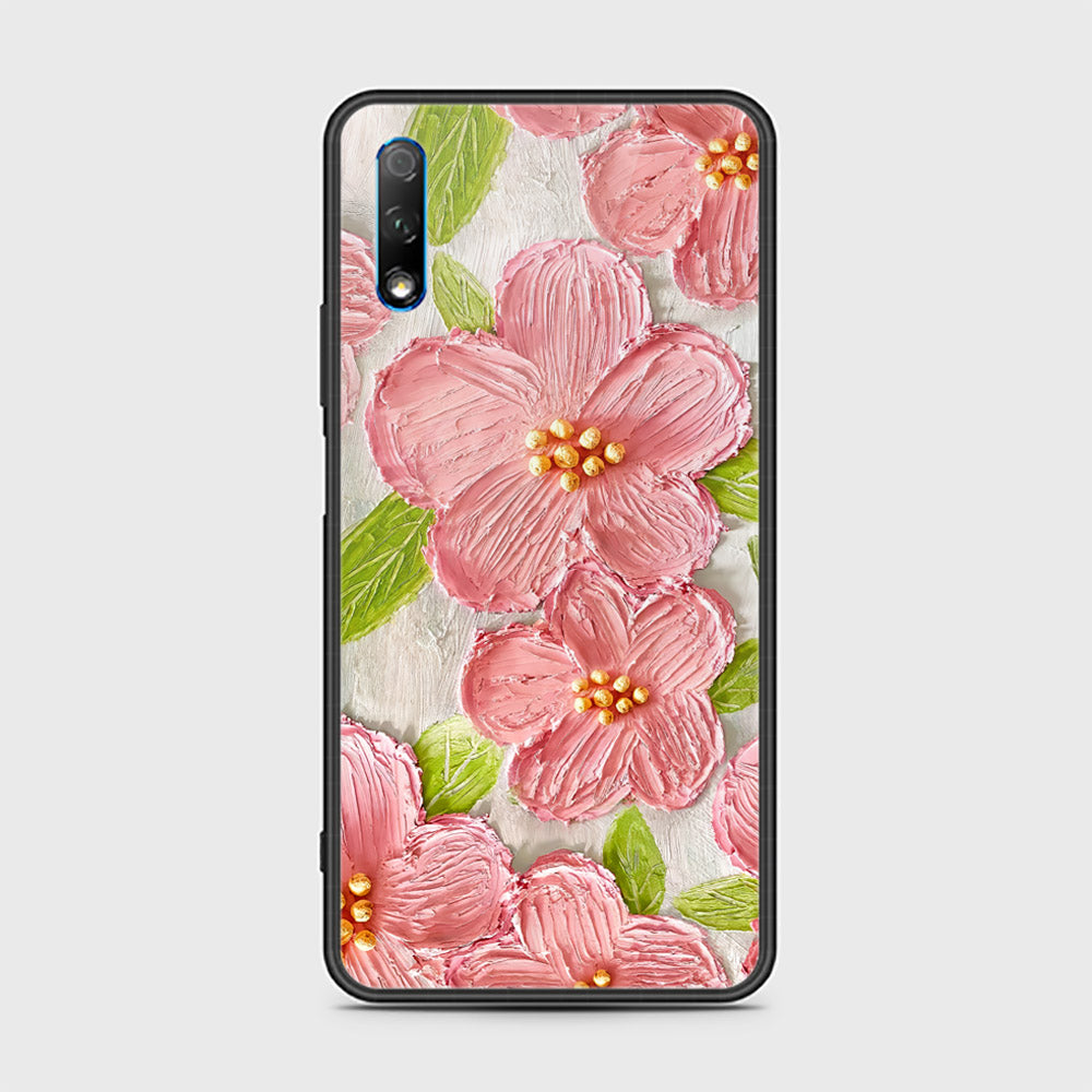 Honor 9X Cover - Floral Series - Design 9 - Pink & Green - HQ Ultra Shine Premium Infinity Glass Soft Silicon Borders Case