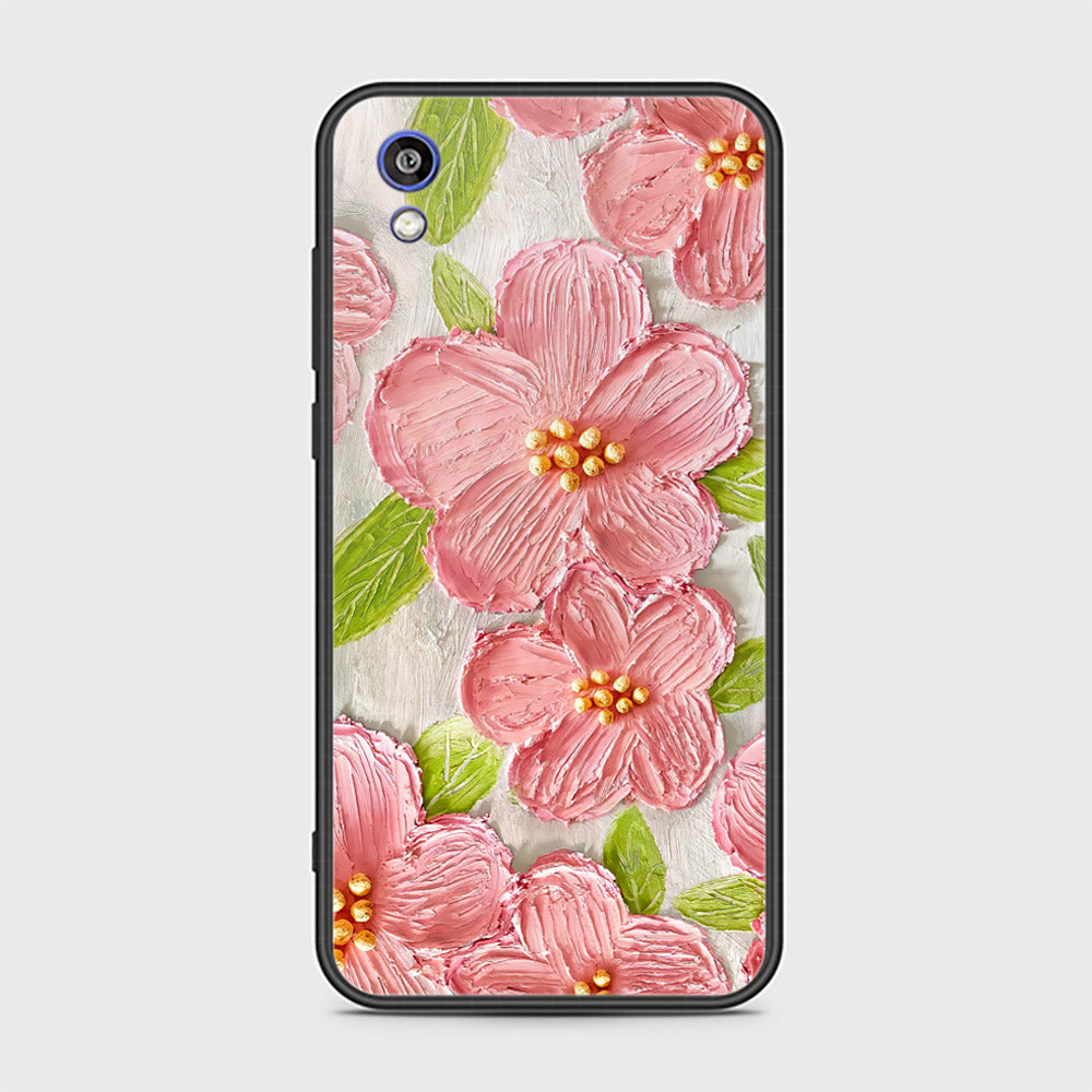 Huawei Honor 8S Cover - Floral Series - Design 9 - Pink & Green - HQ Ultra Shine Premium Infinity Glass Soft Silicon Borders Case