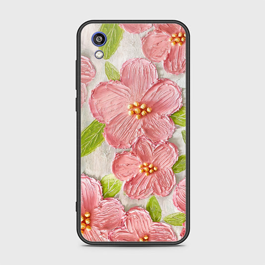 Huawei Honor 8S Cover - Floral Series - Design 9 - Pink & Green - HQ Ultra Shine Premium Infinity Glass Soft Silicon Borders Case