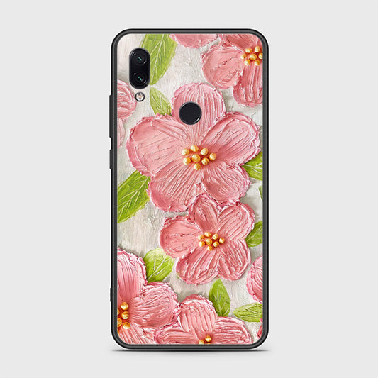 Xiaomi Redmi Note 7 Cover - Floral Series - Design 9 - Pink & Green - HQ Ultra Shine Premium Infinity Glass Soft Silicon Borders Case