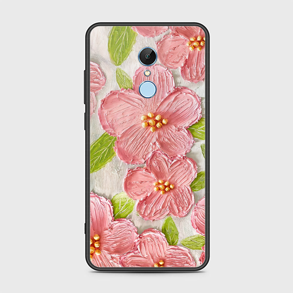 Redmi 5 Plus Cover - Floral Series - Design 9 - Pink & Green - HQ Ultra Shine Premium Infinity Glass Soft Silicon Borders Case