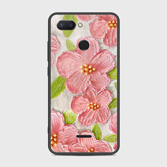 Xiaomi Redmi 6 Cover - Floral Series - Design 9 - Pink & Green - HQ Ultra Shine Premium Infinity Glass Soft Silicon Borders Case